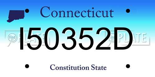 I50352D Connecticut License Plate
