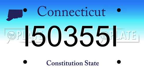 I50355I Connecticut License Plate