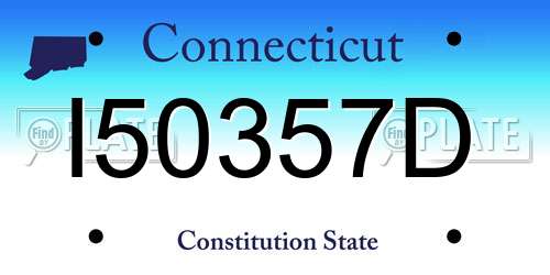 I50357D Connecticut License Plate