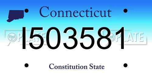 I503581 Connecticut License Plate