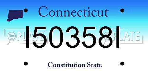 I50358I Connecticut License Plate