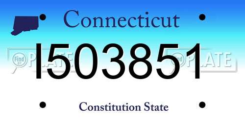 I503851 Connecticut License Plate
