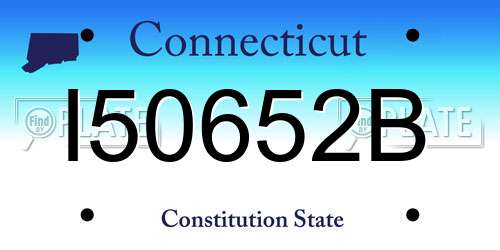 I50652B Connecticut License Plate