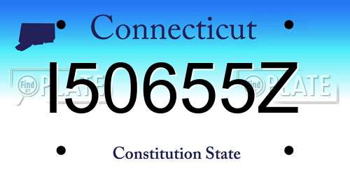 I50655Z Connecticut License Plate