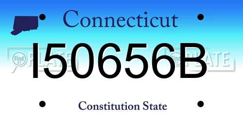 I50656B Connecticut License Plate