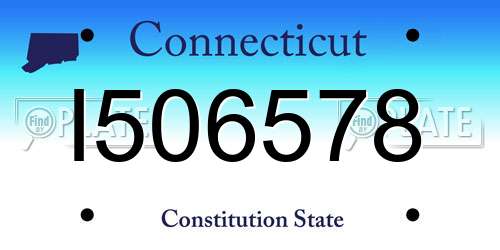 I506578 Connecticut License Plate