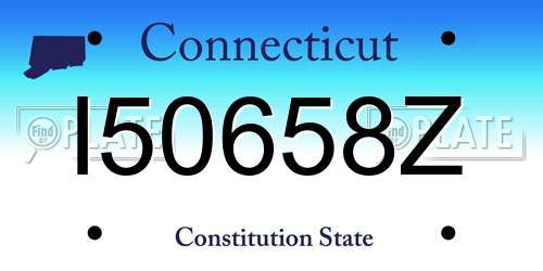 I50658Z Connecticut License Plate