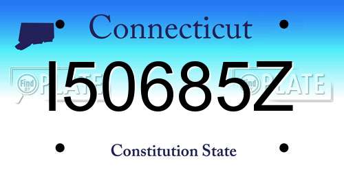 I50685Z Connecticut License Plate