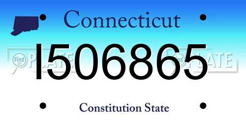 I506865 Connecticut License Plate