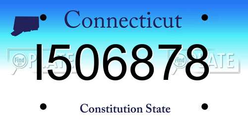 I506878 Connecticut License Plate