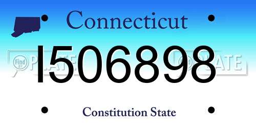 I506898 Connecticut License Plate
