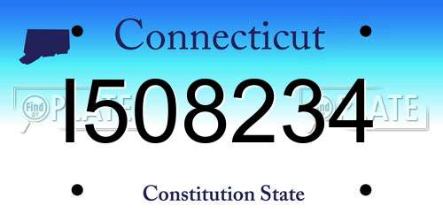 I508234 Connecticut License Plate