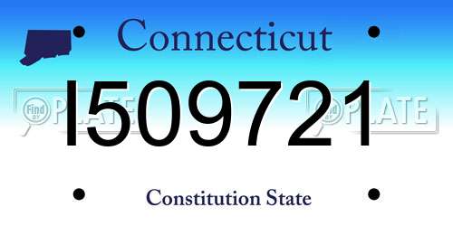 I509721 Connecticut License Plate