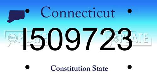 I509723 Connecticut License Plate