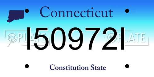 I50972I Connecticut License Plate