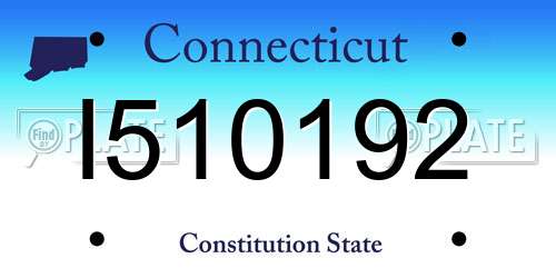 I510192 Connecticut License Plate