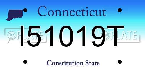 I51019T Connecticut License Plate