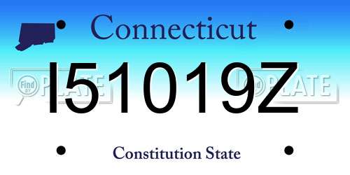I51019Z Connecticut License Plate