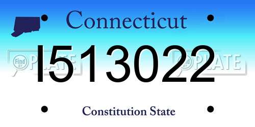 I513022 Connecticut License Plate