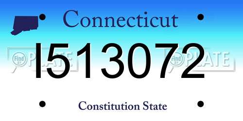 I513072 Connecticut License Plate