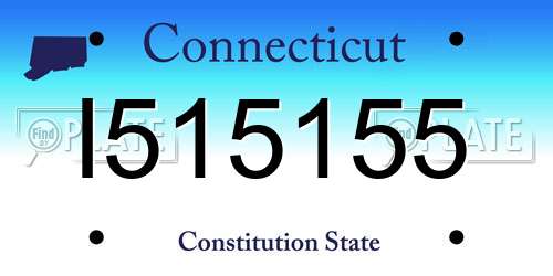 I515155 Connecticut License Plate
