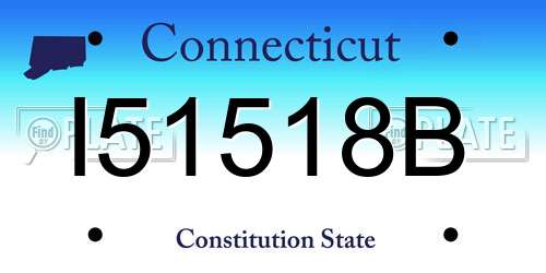 I51518B Connecticut License Plate