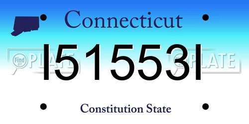 I51553I Connecticut License Plate