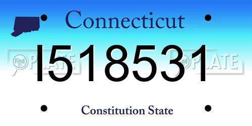 I518531 Connecticut License Plate