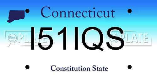 I51IQS Connecticut License Plate
