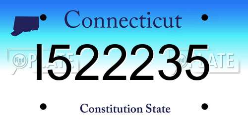 I522235 Connecticut License Plate