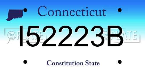 I52223B Connecticut License Plate