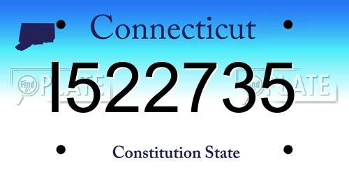 I522735 Connecticut License Plate