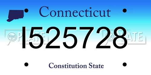 I525728 Connecticut License Plate