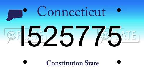 I525775 Connecticut License Plate