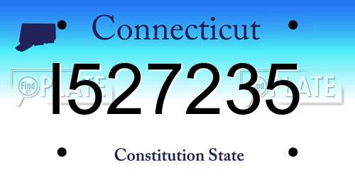 I527235 Connecticut License Plate