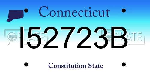 I52723B Connecticut License Plate