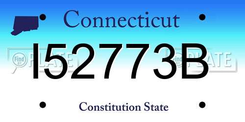I52773B Connecticut License Plate