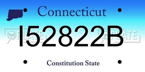 I52822B Connecticut License Plate