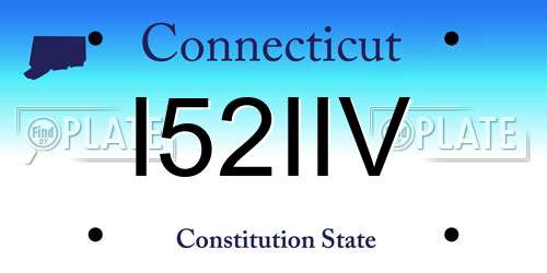 I52IIV Connecticut License Plate