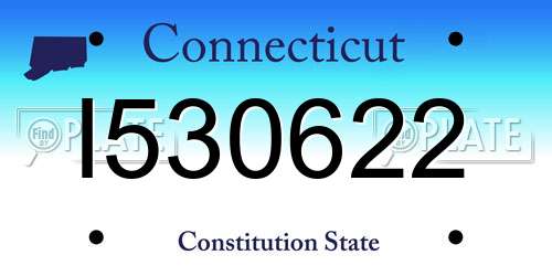 I530622 Connecticut License Plate
