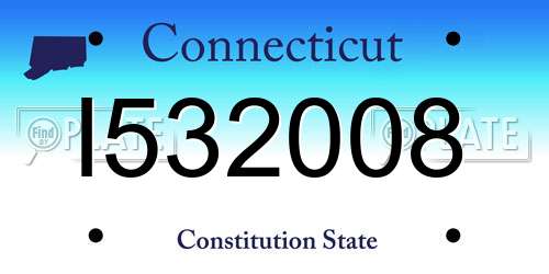 I532008 Connecticut License Plate