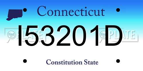 I53201D Connecticut License Plate