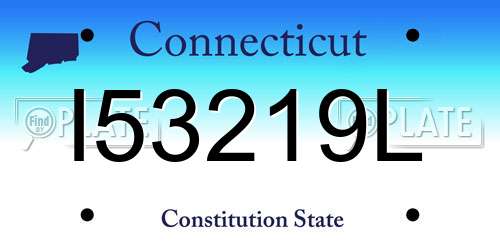 I53219L Connecticut License Plate