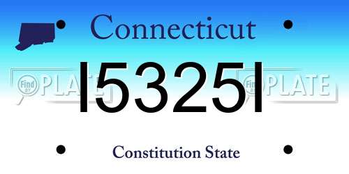 I5325I Connecticut License Plate