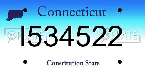 I534522 Connecticut License Plate