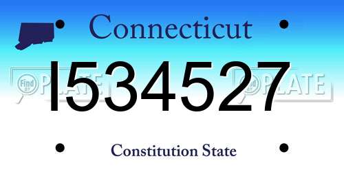 I534527 Connecticut License Plate