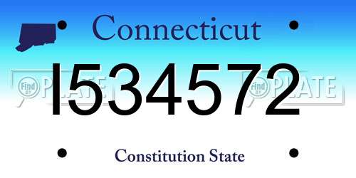 I534572 Connecticut License Plate