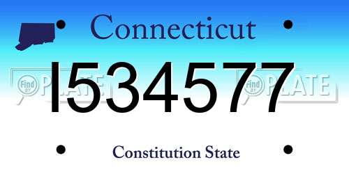 I534577 Connecticut License Plate
