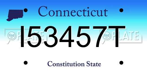 I53457T Connecticut License Plate