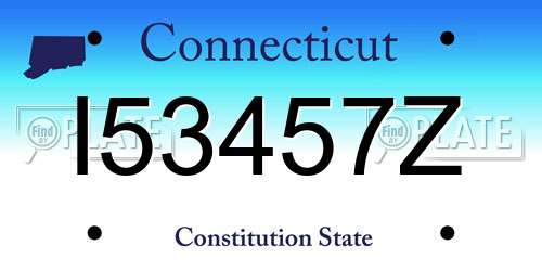 I53457Z Connecticut License Plate